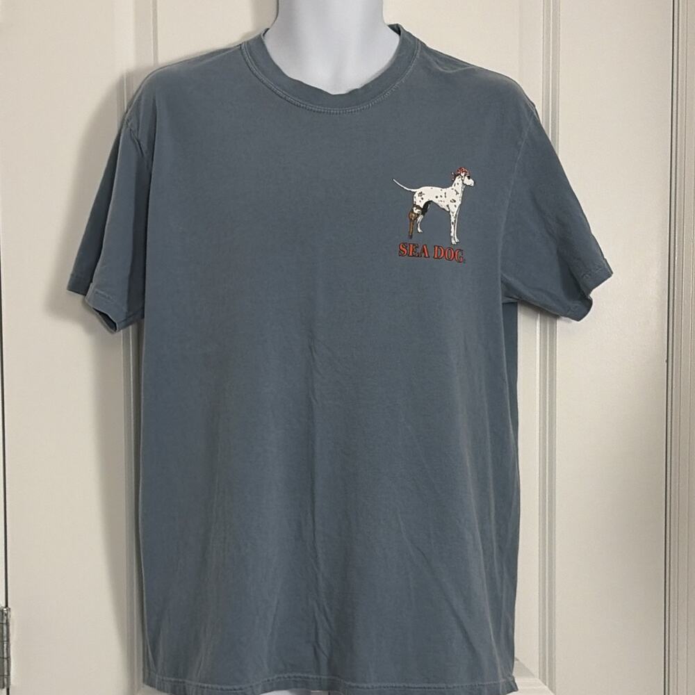 Men's Short Sleeve Graphic Sea Dog Tee Shirt Size Large